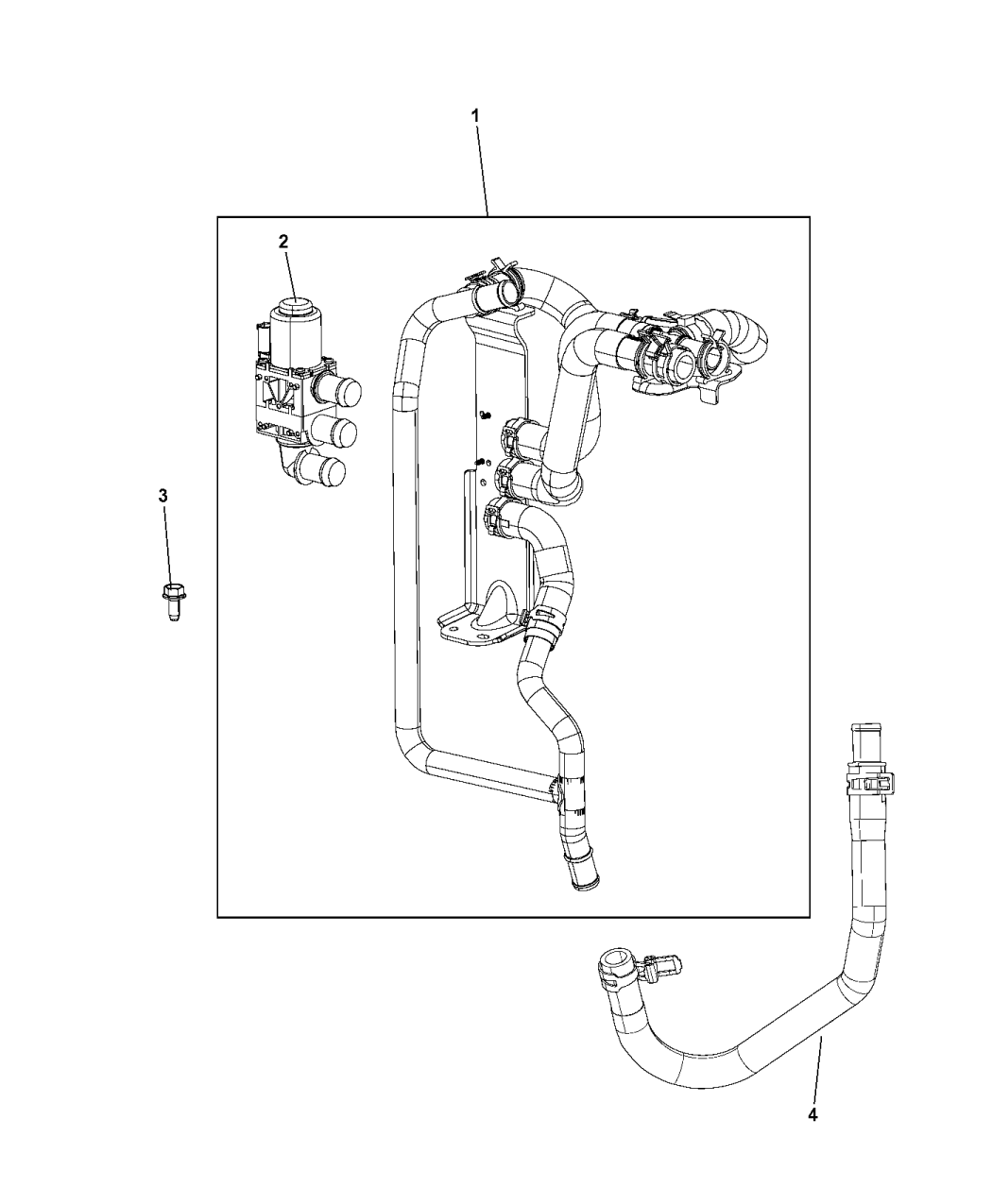 2017 Chrysler Pacifica Heater Plumbing Valve And Hose