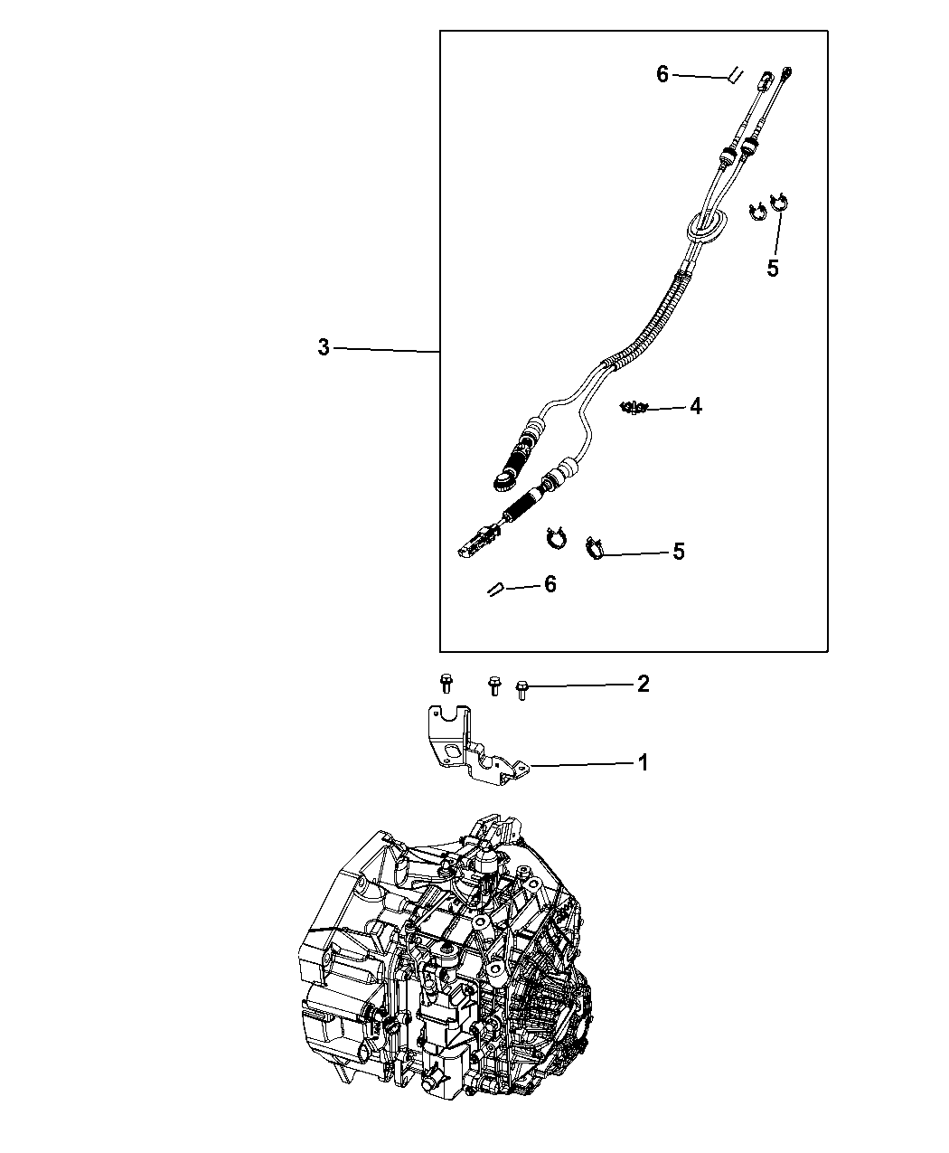 2013 Dodge Dart Gear Shift Cable And Bracket of Manual Transmission