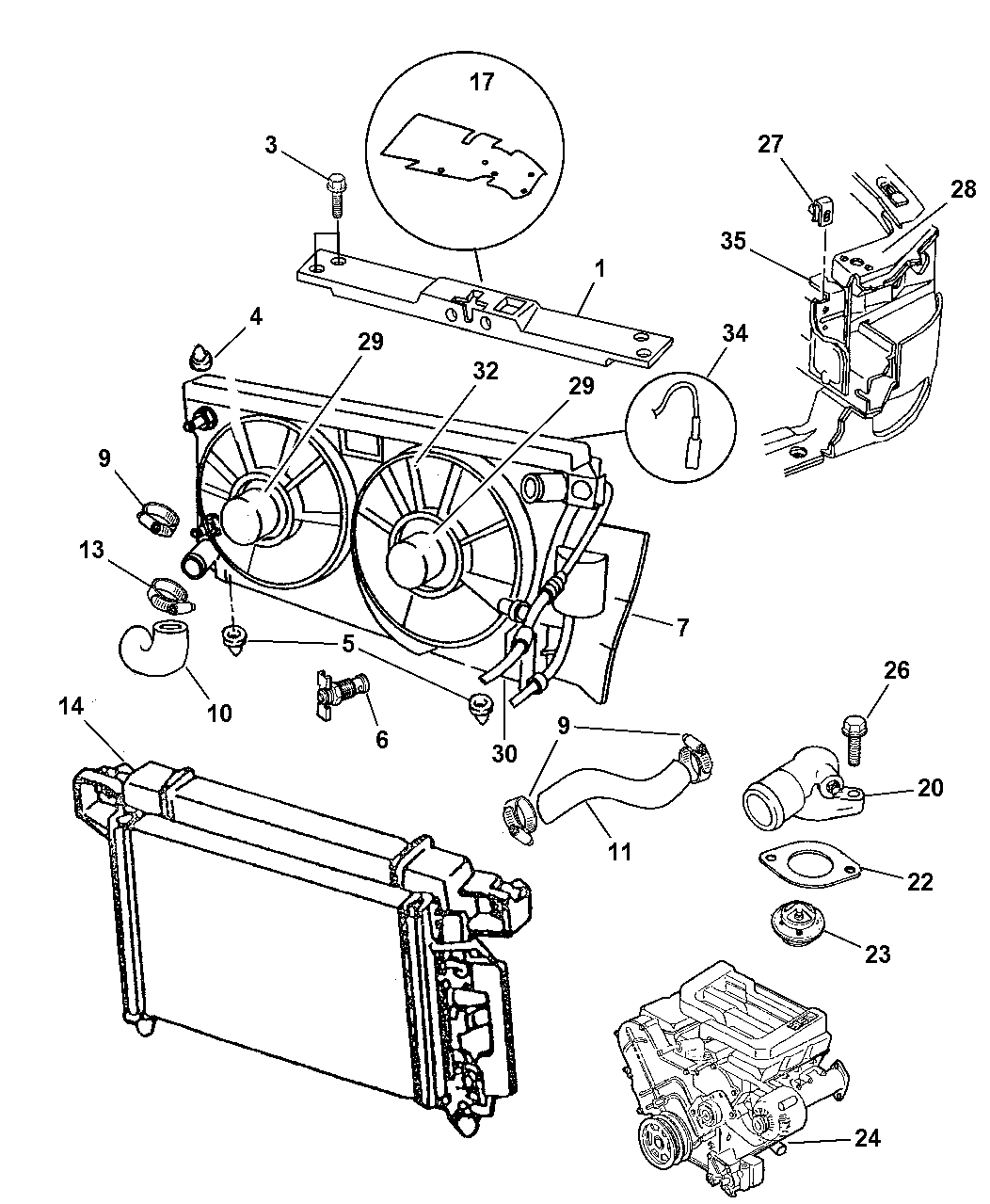 1997 Dodge Intrepid Radiator  U0026 Related Parts