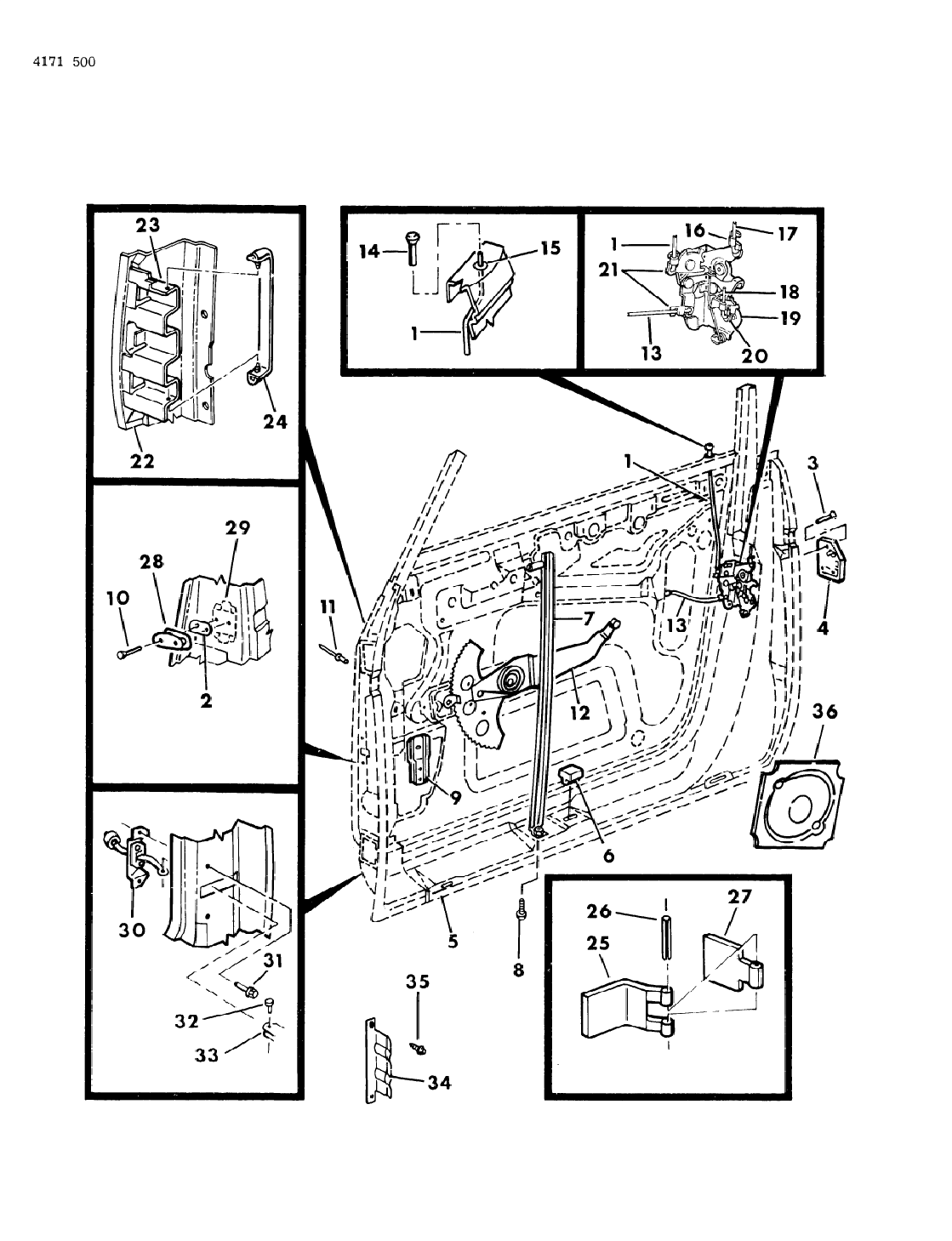 1984 Dodge Rampage Door, Front Shell, Regulators, Controls And Locks