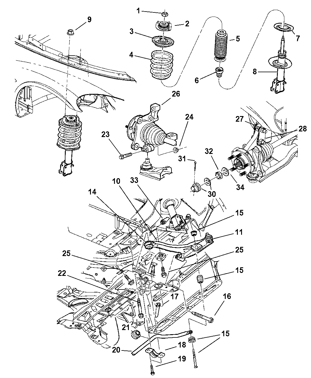 2002 Chrysler PT Cruiser Suspension Front Mopar Parts Giant
