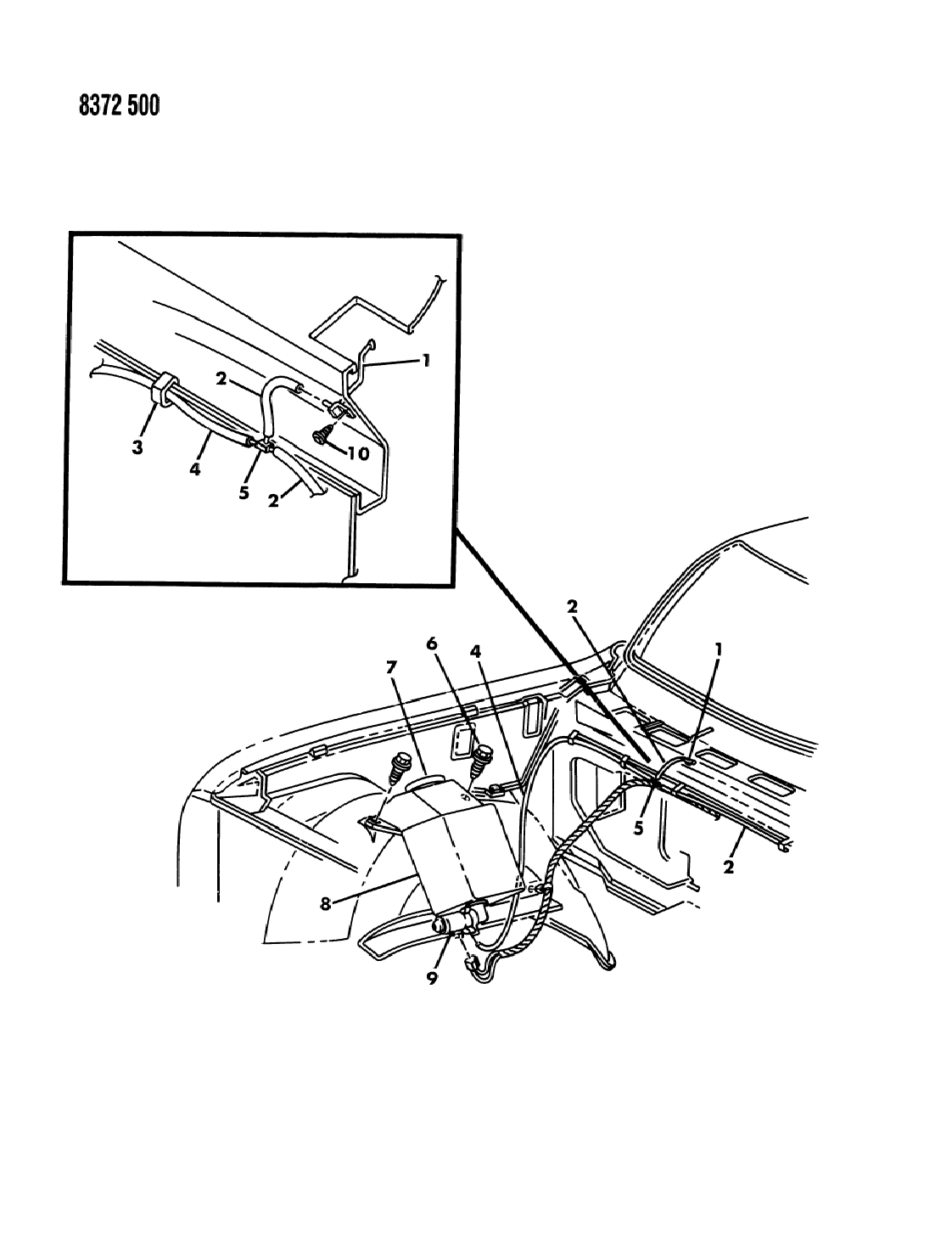 1989 Dodge Ramcharger Windshield Washer System