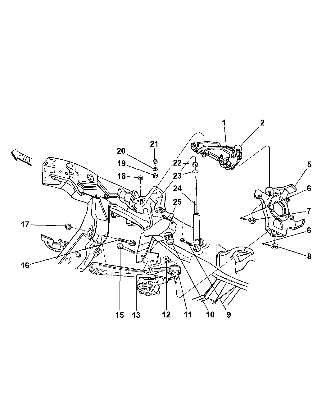 2000 Dodge Durango Front Suspension Control Arms, Shocks, Knuckle
