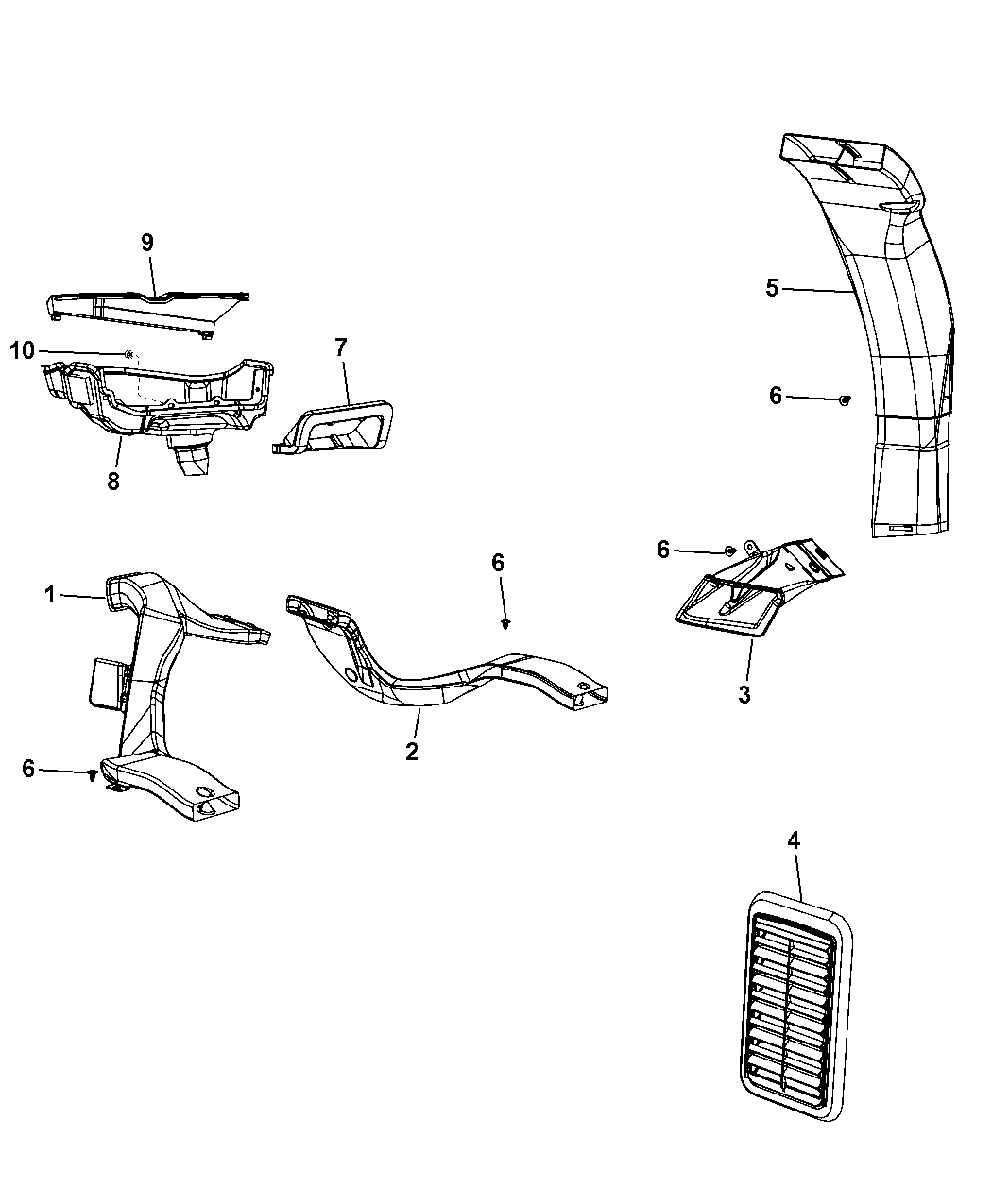 2008 Chrysler Aspen Air Ducts