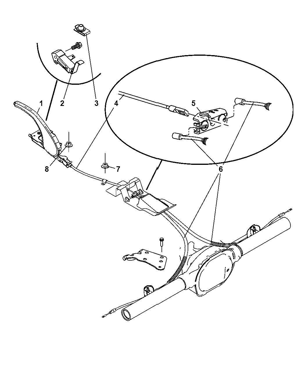 2006 Jeep Commander Lever & Cables, Parking Brake