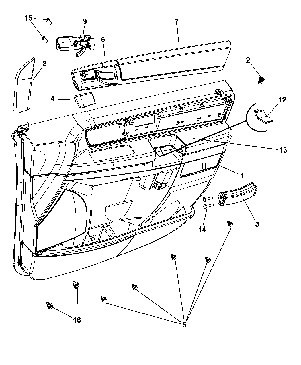 2014 Chrysler Town & Country Front Door Trim Panel