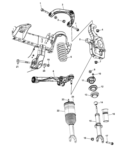 Oberlenker-Set Für Dodge RAM 1500 2009-2018 - 2-teiliges Aufhängungskit 68227901AB/68227900AB