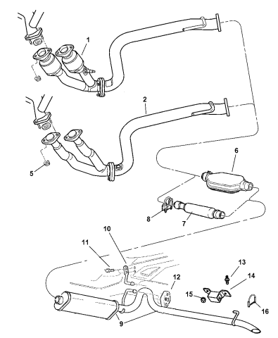 Exhaust System - 2001 Jeep Cherokee