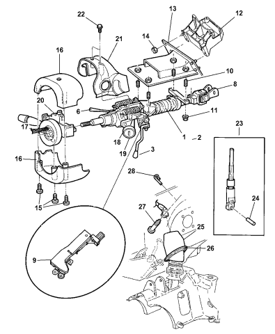 5057734ac Genuine Chrysler Column Steering