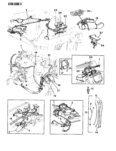 Wiring - Engine - Front End & Related Parts - 1988 Dodge Daytona