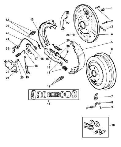 Brakes, Rear - 1999 Jeep Cherokee