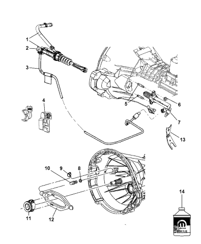 Controls, Hydraulic Clutch - 2011 Jeep Wrangler