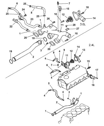 2004 dodge stratus thermostat location diagram