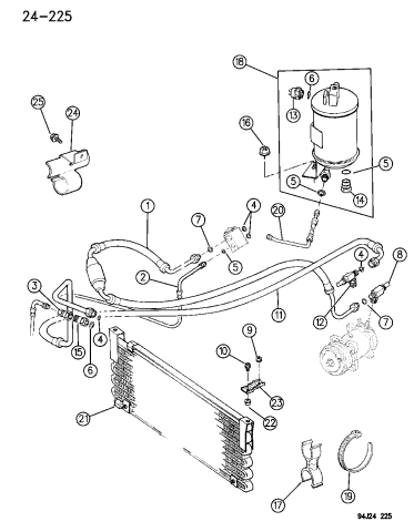 Receiver Drier, Condenser And Lines - 1995 Jeep Cherokee
