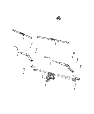 Mopar 55277446AC Windshield Wiper Blade Front Set Of Two