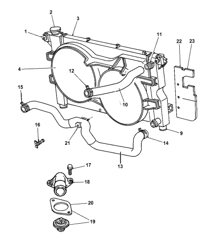 1998 Dodge Grand Caravan Radiator Related Parts