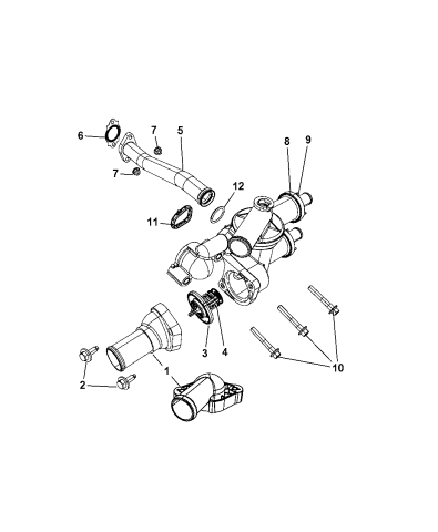 2.0 L 4-Cyl Gates 34207 2012-07 Dodge Thermostat Caliber Engine