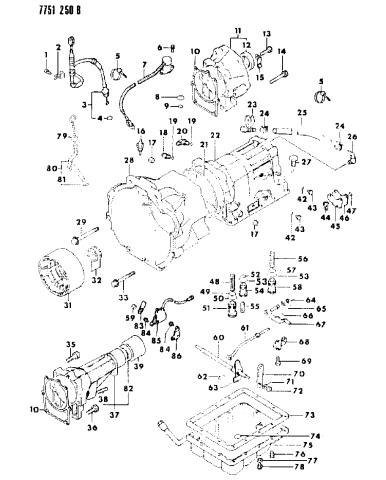 Case & Miscellaneous Parts of Automatic Transmission - 1987 Dodge Ram 50