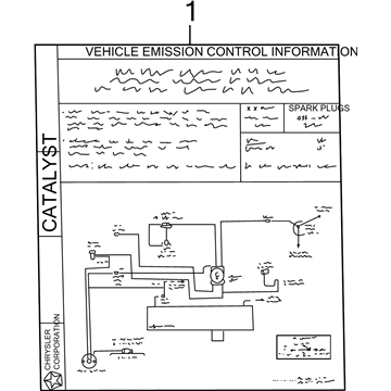 4881003AA Mopar Emission Label Illustration 1 of 1