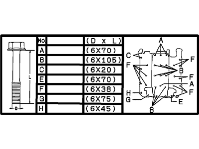 Mopar MF140214 Bolt-HEXAGON FLANGE Head