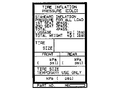 Mopar MR403493 Label-Tire Pressure