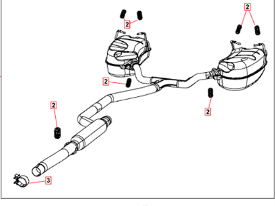 Mopar 5147032AB Exhaust Muffler Resonator And Tailpipe