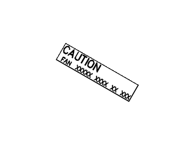 Mopar 4592114 Label-Fan Caution
