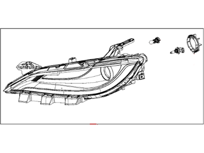 Mopar 68110249AD Headlamp Complete Assembly Left