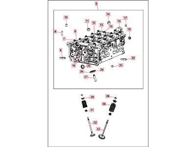 2015 Dodge Dart Cylinder Head - 5047567AE