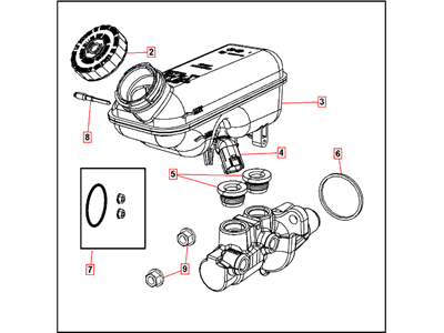 2010 Dodge Grand Caravan Brake Master Cylinder - 4877805AC