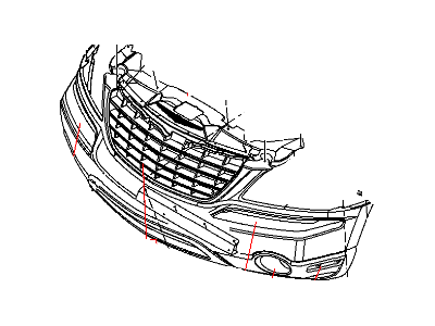 Mopar 68001954AA Front Upper Bumper Cover