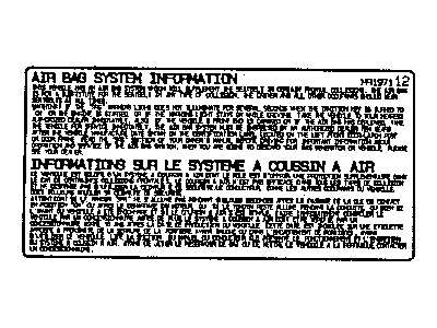 Mopar MR381707 Label-Air Bag Warning