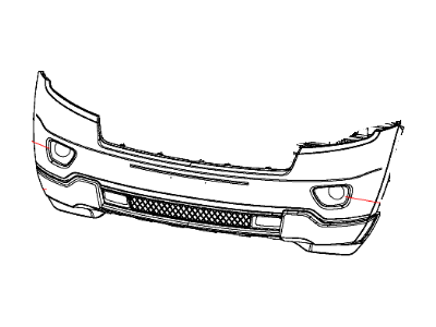 Mopar 68078269AA Front Upper Bumper Cover