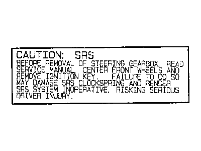 Mopar MB682048 Label-Air Bag Warning