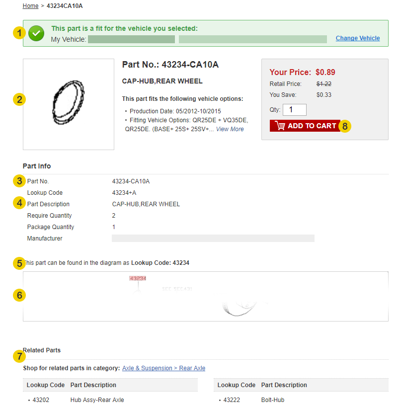How do I find out more information about the part? 2