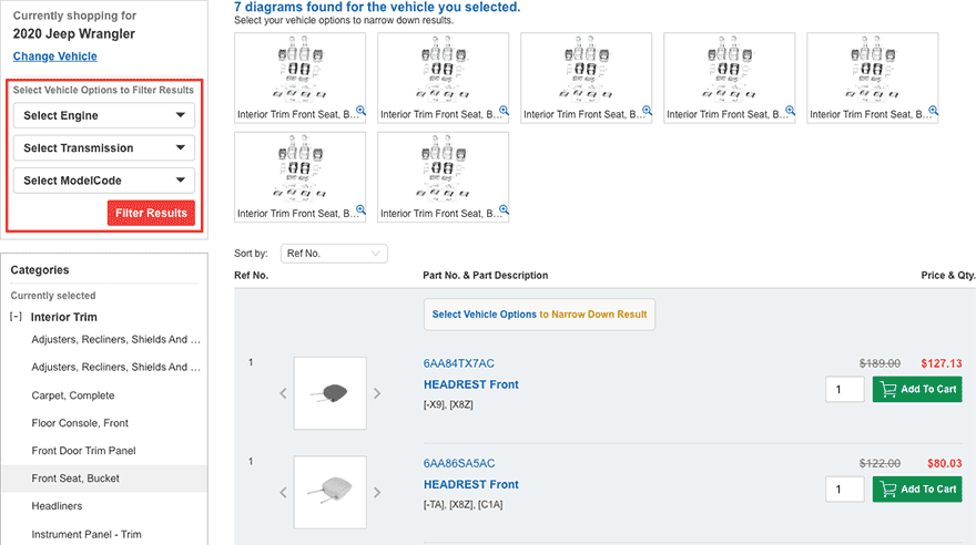 The part I'm looking for has multiple listings, what do I do?