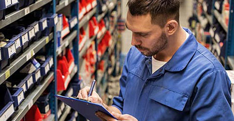 Large parts inventory in the warehouse