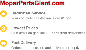 Shop MoparPartsGiant.com for dedicated service, prompt delivery, and low prices on genuine parts from real OE dealerships.